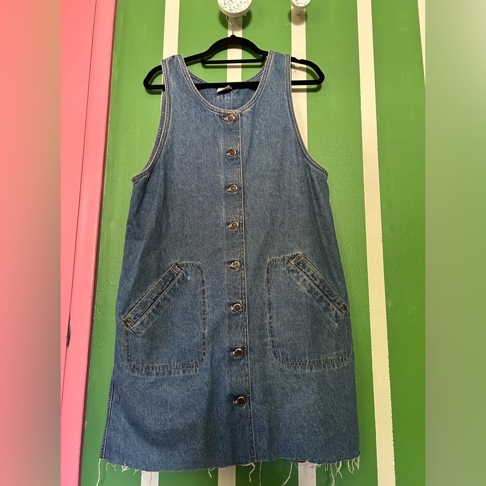 Denim overall dress